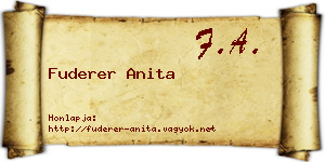 Fuderer Anita névjegykártya